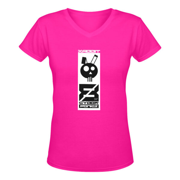 Xabbit 8 Cyber Ponics V-Neck Women's T-Shirt - Image 3
