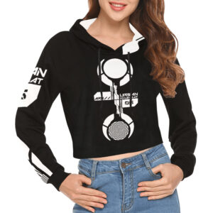 Urban Khanaat Women's All Over Print Cropped Hoodie (Model H22)
